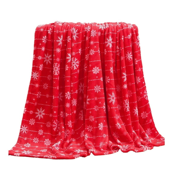 JeashCHAT Christmas Throw Blanket, Snowflake Flannel Blanket, Lightweight Soft Warm Christmas Blanket for Couch Sofa Chair, Christmas Decorations Gifts, 27.56" x 39.37"