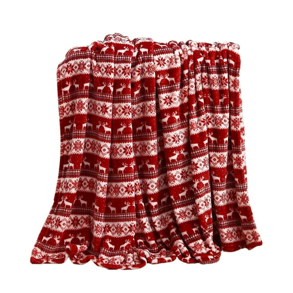 JeashCHAT Christmas Throw Blanket, Snowflake Reindeer Flannel Blanket, Lightweight Soft Warm Christmas Blanket for Couch Sofa Chair, Christmas Decorations Gifts, 27.56" x 39.37"