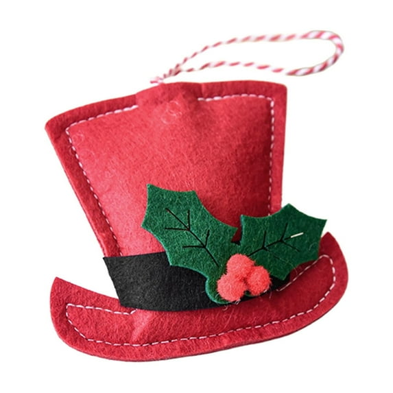 JeashCHAT Christmas Tree Ornaments, Red Mini Christmas Gift Bags Christmas Hats Hanging Ornaments Pendant Christmas Tree Decorations for Home Xmas Holiday Party Decor