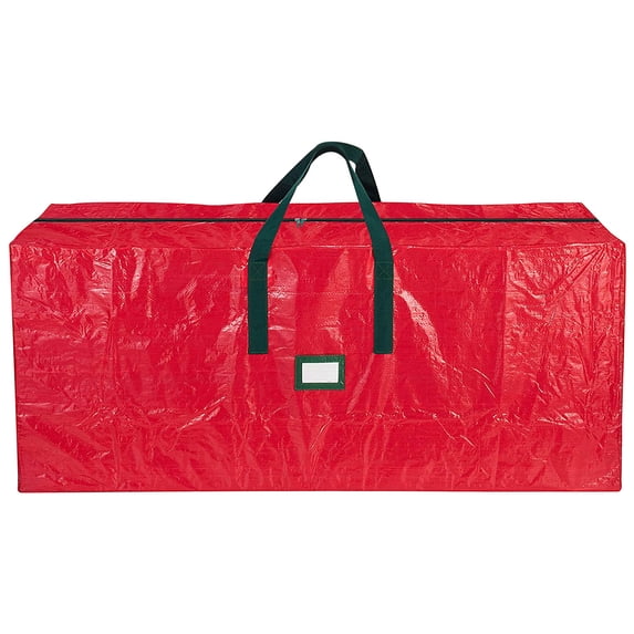 JeashCHAT Christmas Tree Storage Bag, Heavy-Duty Artificial Christmas Tree Bag with Carry Handles and Zippers, Waterproof Holiday Christmas Decoration Storage Bag, 53"x13.4"x26.8", Red