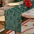 thumbnail image 1 of JeashCHAT Christmas Tree Table Runner, Christmas Party Kitchen Dining Table Decoration, 11 x 71 Inch Soft Plush Faux Fur Xmas Tree Table Runner for Home Party Decor, 1 of 5