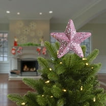 JeashCHAT Christmas Tree Topper Star, 8.2x7.4 Inches Glitter Star for Christmas Tree Decorations, Xmas Holiday Party Supplies