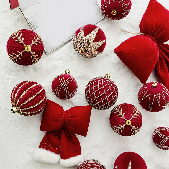 JeashCHAT Christmas Velvet Red Bow Ornaments, Bows Hanging Pendants, Christmas Tree Decorations, Christmas Ornaments for Xmas Tree Wreath Window Wedding Holiday Party Decor, 3.93"x5.51", Wine
