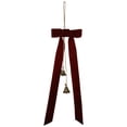 thumbnail image 1 of JeashCHAT Christmas Velvet Ribbon Bow with Bells, Vintage Bells Bow Ornament Christmas Tree Topper Front Door Wall Window Hanging Decorations, 1 of 7