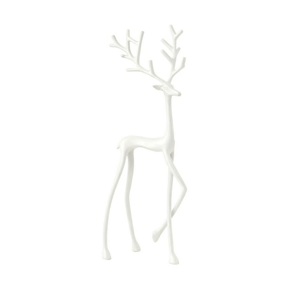 JeashCHAT Christmas White Reindeer Statues Gifts Plastic Xmas Deer Figurines Table Centerpieces Christmas Decorations Indoor for Living Room Bedroom Office Home Desktop Mantel Cabinet