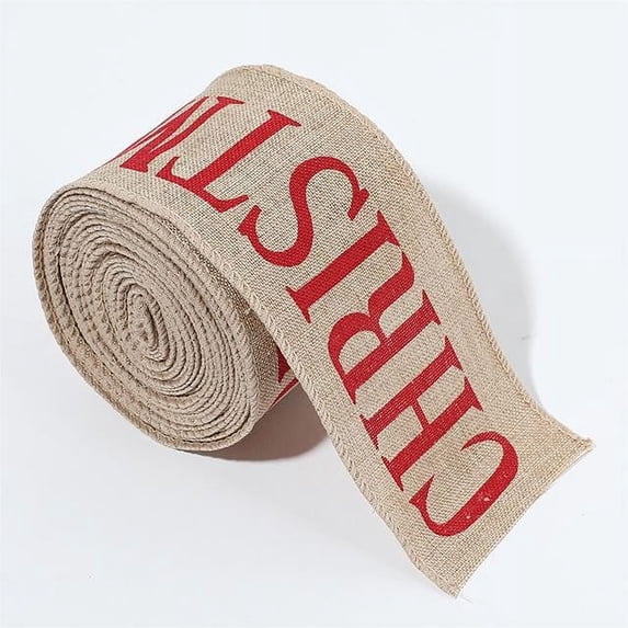 JeashCHAT Christmas Wired Ribbons 2.5 Inch x 2.19 Yards Gift Wrap Ribbons Christmas Gifts Wrapping Supplies DIY Crafts Christmas Tree Wreath Decorations