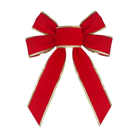 JeashCHAT Christmas Wreath Bow, Red Velvet Bows, Large Christmas Tree Topper Bow, Xmas Tree Wreath Decoration, Xmas Holiday Party Home Front Door Decor