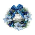 thumbnail image 1 of JeashCHAT Christmas Wreath Decorations for Front Door, Artificial Green Pine Needles Wreath with Bow Poinsettia Christmas Flowers Berries Ball Gift Box Merry Christmas Ornaments, 11.8", 1 of 6