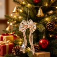 thumbnail image 1 of JeashCHAT Clear Acrylic Christmas Ornaments, Transparent Bow Hanging Ornaments with Glitter Sequins, Christmas Tree Decorations Xmas Gifts, 1 of 6