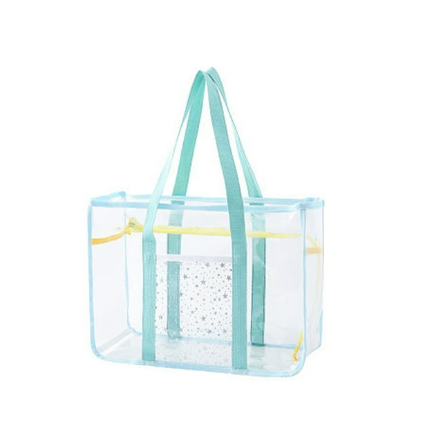 JeashCHAT Clear Bag Clear Tote Bag Large Waterproof Transparent PVC Tote Bag for Beach Swimming Pool Stadium Gym Travel Handbag Shoulder Bag for Women Green Walmart Business Supplies