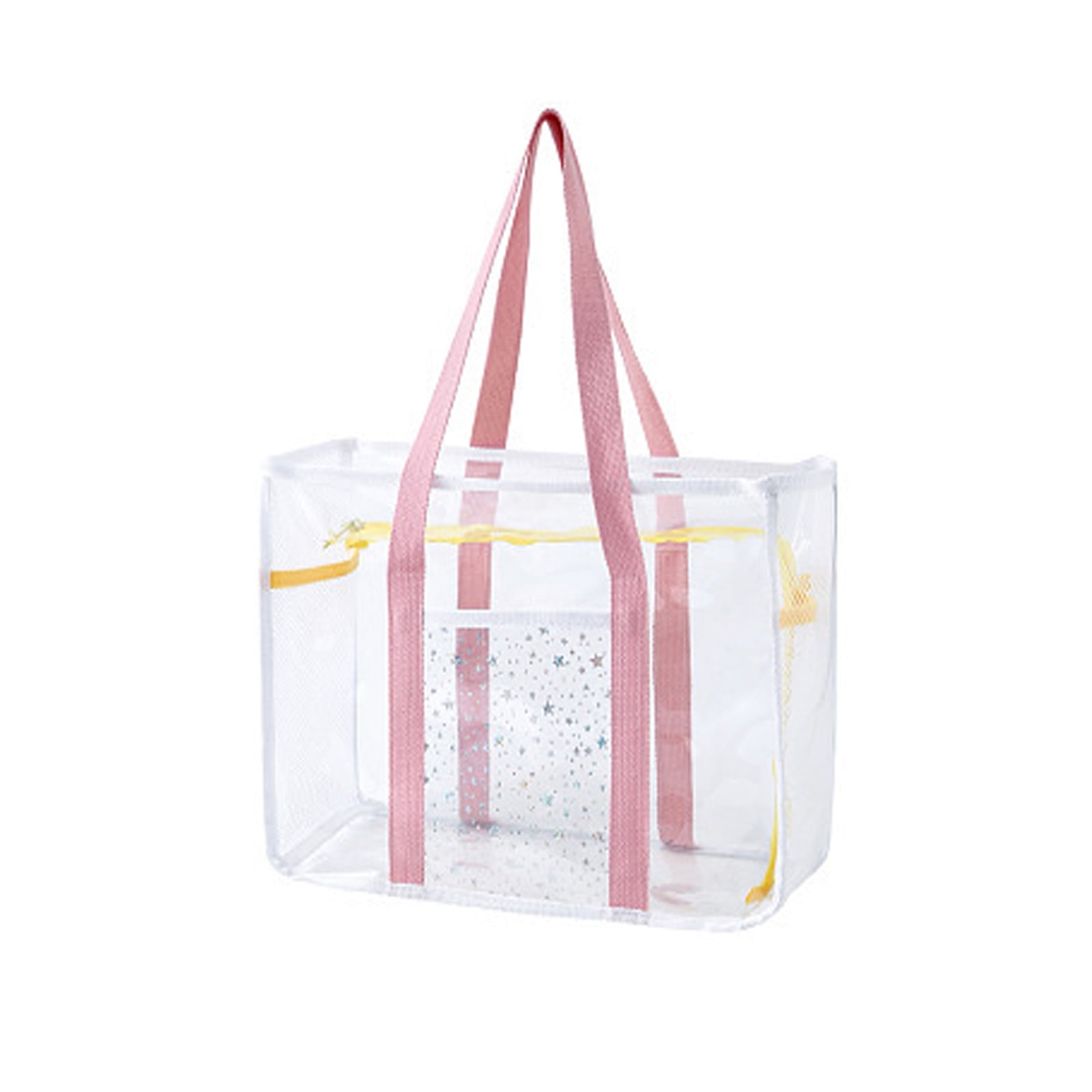 JeashCHAT Clear Bag Clear Tote Bag Large Waterproof Transparent PVC Tote Bag for Beach Swimming Pool Stadium Gym Travel Handbag Shoulder Bag for