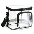 thumbnail image 1 of JeashCHAT Clear Lunch Bag for Work Picnic, PVC Plastic Lunch Bag with Zipper Closure and Front Pocket, Reusable Heavy Duty Lunch Box with Adjustable Shoulder Strap, 1 of 2