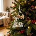thumbnail image 1 of JeashCHAT Clear Plastic Christmas Tree Ornaments Transparent Reindeer Hanging Pendant with Glitter Sequins, Christmas Tree Decorations, Xmas Gifts, 1 of 6