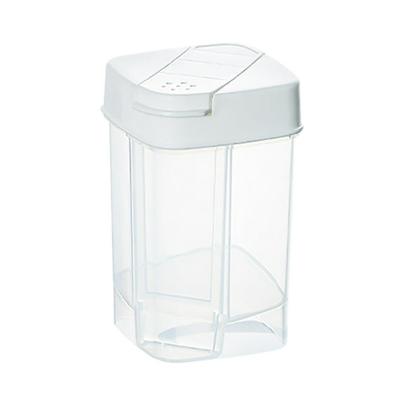 JeashCHAT Clear Seasoning Storage Box Container Condiment Jars Kitchen Spice Pots Seasoning Rack Acrylic Seasoning Box with Cover, 2 Compartment