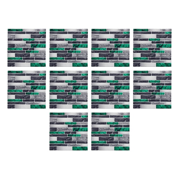 JeashCHAT 10-Sheet Peel and Stick Wall Tiles for Kitchen Backsplash, 5.9"x5.9" Stone Design Decorative Tiles Wall Stickers, Self Adhesive Waterproof Wall Decals for Kitchen Bathroom