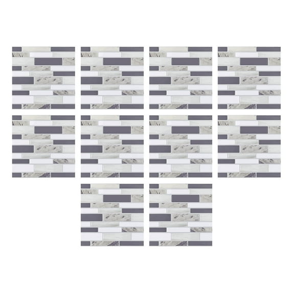 JeashCHAT 10-Sheet Peel and Stick Wall Tiles for Kitchen Backsplash, 5.9"x5.9" Stone Design Decorative Tiles Wall Stickers, Self Adhesive Waterproof Wall Decals for Kitchen Bathroom