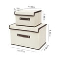 thumbnail image 1 of JeashCHAT Clearance 2 Pcs Foldable Storage Boxes with Lids (Large + Small), Fabric Storage Bins with Handle, Closet Organizer for Clothes Storage, Toy Box for Nursery Playroom, Beige, 1 of 6
