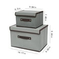 thumbnail image 1 of JeashCHAT 2 Pcs Foldable Storage Boxes with Lids (Large + Small), Fabric Storage Bins with Handle, Closet Organizer for Clothes Storage, Toy Box for Nursery Playroom, Gray, 1 of 6