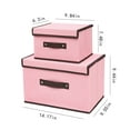 thumbnail image 1 of JeashCHAT Clearance 2 Pcs Foldable Storage Boxes with Lids (Large + Small), Fabric Storage Bins with Handle, Closet Organizer for Clothes Storage, Toy Box for Nursery Playroom, Pink, 1 of 6