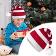 thumbnail image 1 of JeashCHAT Christmas Hat, Knitted Santa Hat for Kids Adults, Unisex Soft Thicken Warm Santa Claus Hat for Christmas New Year Holiday Party, Parent-Child Skull Cap, 1 of 4