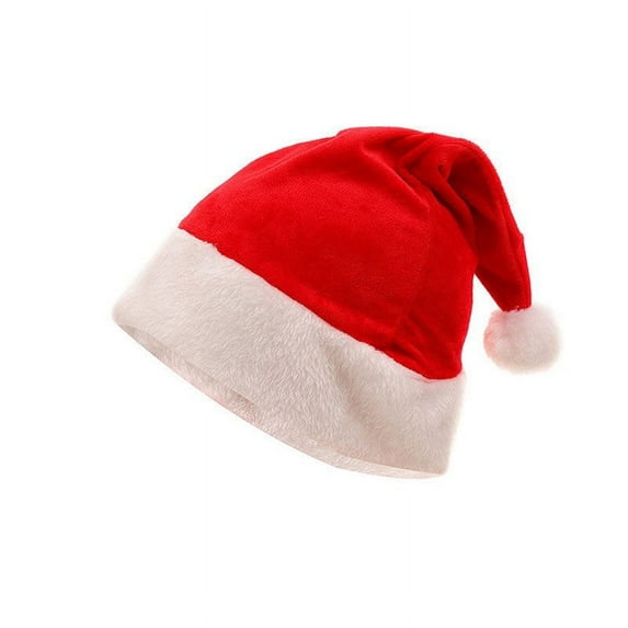 JeashCHAT Christmas Hat, Santa Hat for Kids & Adults, Xmas Hat, Unisex Soft Velvet Thicken Warm Santa Claus Hat for Christmas New Year Holiday Party, Wine