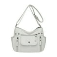 thumbnail image 1 of JeashCHAT Crossbody Bags for Women Soft Leather Purses and Handbags Multi Pocket Large Capacity Casual Shoulder Bag for Travel Work, Gifts for Female, Mother (White), 1 of 6