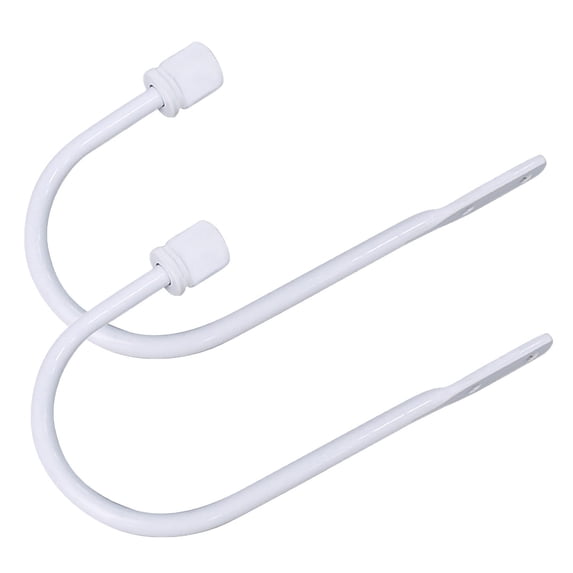 JeashCHAT Curtain Holdbacks, 2pcs U Shaped Curtain Hooks Wall Mounted Drapery Tiebacks, Heavy Duty Metal Decorative Window Drapery Holder Curtain Hooks, White