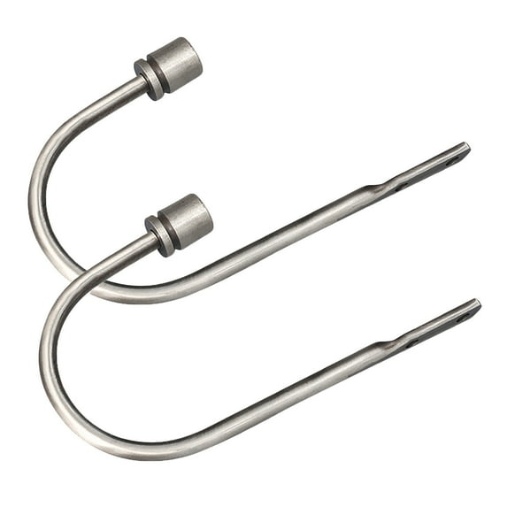JeashCHAT Curtain Holdbacks, 2pcs U Shaped Curtain Hooks Wall Mounted Drapery Tiebacks, Heavy Duty Metal Decorative Window Drapery Holder Curtain Hooks, Silver
