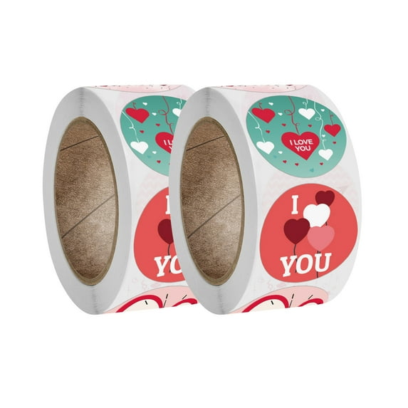 JeashCHAT Love Heart Envelope Seals, I Love You Stickers, 1 Inch Round Sealing Stickers for Valentine's Day Holiday Gift Wedding Invitation Card Decorations Accessories, 2 Rolls 1000 Pcs