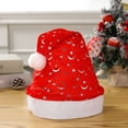 thumbnail image 1 of JeashCHAT Red Santa Hat, Christmas Hat, Christmas New Year Party Supplies & Gifts, Star Snowflake Xmas Hat, Extra Soft Thicken Xmas Holiday Hat, 1 of 2