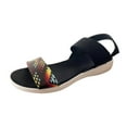 thumbnail image 1 of JeashCHAT Sandals for Women Open Toe Elastic Ankle Strap Slip On Walking Sandals Summer Ladies Shoes Flat Sandals Casual Women's Sandals, 1 of 7