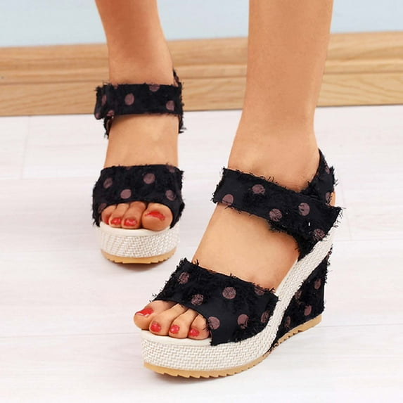 JeashCHAT Sandals for Women Women's Fashion Platform Wedges Heel Sandals Shoes Thick Bottom Casual Sandals