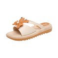 thumbnail image 1 of JeashCHAT Clearance Slip On Slide Sandals for Women Summer Ladies Shoes Open Toe Sandals Casual Women's Sandals (Beige), 1 of 5