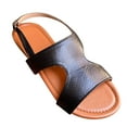 thumbnail image 1 of JeashCHAT Slip On Slide Sandals for Women Women's Flat Shoes Ladies Beach Sandals Summer Non-Slip Causal Slippers (Black), 1 of 5