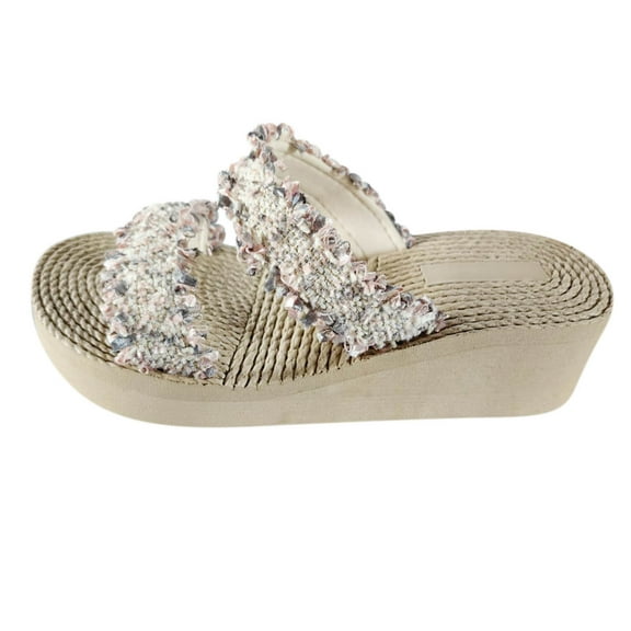 JeashCHAT Slip On Slide Sandals for Women Women's Flat Shoes Ladies Beach Sandals Summer Non-Slip Causal Slippers (Pink)