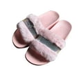 thumbnail image 1 of JeashCHAT Slip On Slide Sandals for Women Women's Summer Suede Home Shoes Indoor And Outdoor Flash Drilling Slippers (Pink), 1 of 6