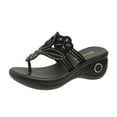 thumbnail image 1 of JeashCHAT Slip On Slide Sandals for Women Women's Thick Sole Shoes Ladies Beach Sandals Summer Non-Slip Causal Flip Flops Slippers (Black), 1 of 5