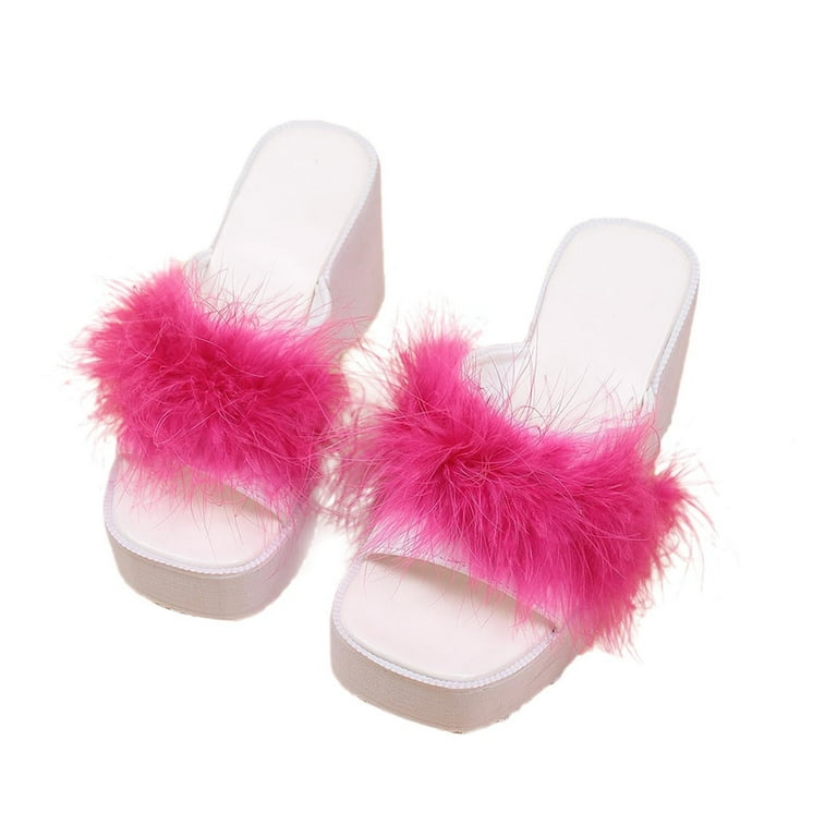 JeashCHAT Clearance Slip On Slide Sandals for Women Women's Wedge