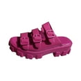 thumbnail image 1 of JeashCHAT Clearance Slip On Slide Sandals for Women Women's Round Toe Thick Heeled Shoes Ladies Beach Sandals Summer Non-Slip Causal Slippers (Hot Pink), 1 of 4