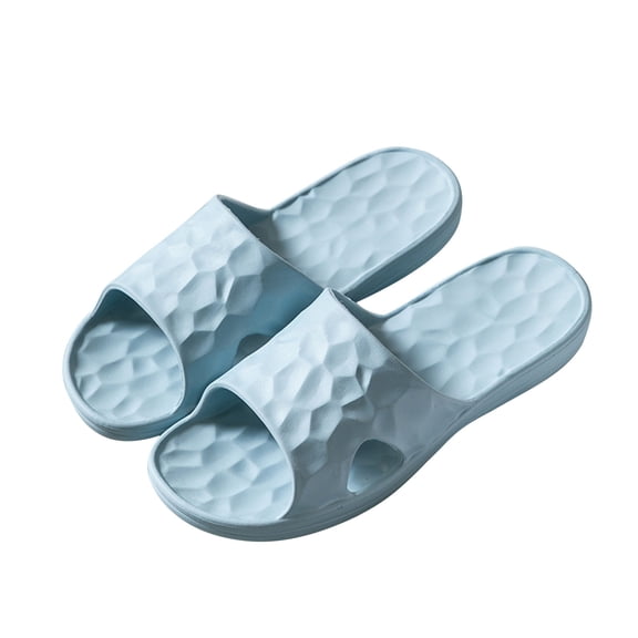 JeashCHAT Slippers for Women and Men, House Slippers Shower Shoes Bathroom Slide Sandals Non-slip Soft Bottom Lightweight Slippers (Blue)