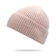 thumbnail image 1 of JeashCHAT Winter Hats for Women and Men Trendy Solid Color Fleece Lined Soft Cozy Breathable Warm Beanie Knit Chunky Womens Snow Cap for Cold Weather, Pink, 1 of 2