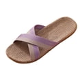 thumbnail image 1 of JeashCHAT Women's Summer Beach Shoes Indoor Home Slippers Fashion Casual Slip On Flat Slides (Purple), 1 of 5