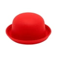 thumbnail image 1 of JeashCHAT Wool Round Bowler Hat Vintage Elegant Solid Color Rolled Brim Fedora Hat for Men and Women, Bucket Hat for Christmas Party, 1 of 2
