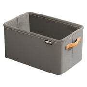 JeashCHAT Clothes Storage Bin , Closet Bin with Handles, Foldable Containers, Rectangle Thickened Fabric Storage Basket for Organizing Bedroom Dorm, Gray, 16.5x11x9.8 Inches