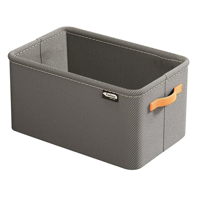 JeashCHAT Clothes Storage Bin Clearance, Closet Bin with Handles, Foldable Containers, Rectangle Thickened Fabric Storage Basket for Organizing Bedroom Dorm, Gray, 18.9x11x9.8 Inches