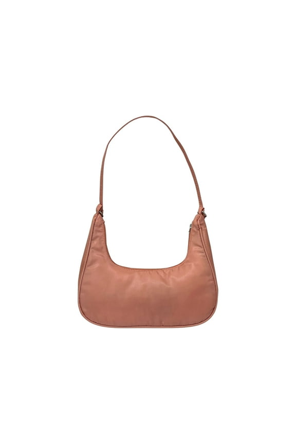 Clutch Tote Handbags with Straps and Zipper Closure, Shoulder Purse Handbag for Women, Solid Color Soft Leather Shoulder Bag Under the Arm Purses, Pink