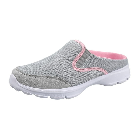 JeashCHAT Comfort Walking Shoes Plus Velvet Warm Cotton Shoes Half Casual Shoes Thickened Slippers Lazy Shoes Lightweight Lovers (Gray)