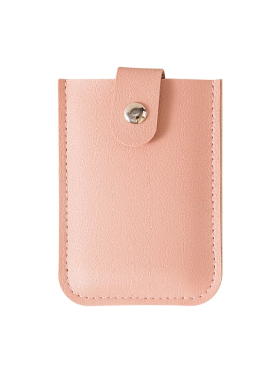 Concealed Pull-Out Credit Card Holder Wallet for Women Men, Business Card Case Multiple Card Slots Credit Card Organizer for Travel Work (Pink)