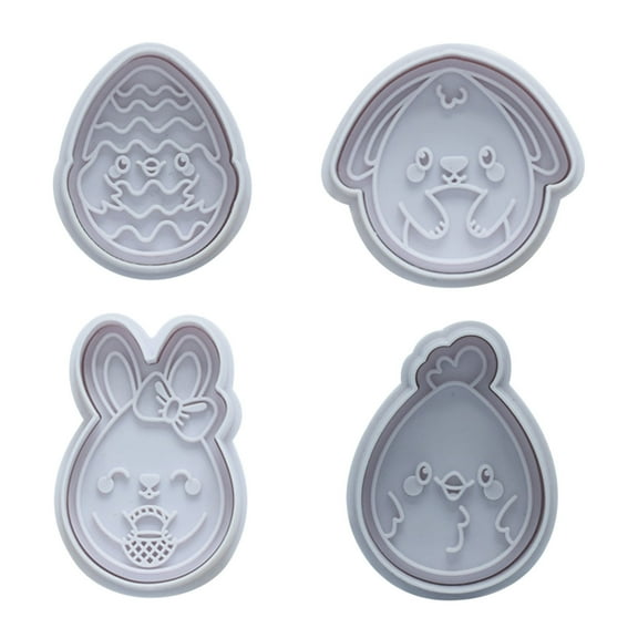 JeashCHAT Cookie Cutters Set 4 Pieces Cookie Biscuit Molds, Pastry Biscuit Cake Mold Kitchen Tool for Baking DIY, Bunny, Chick, Carrot, Rabbit Cutters