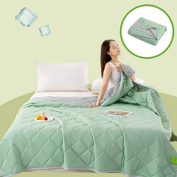 JeashCHAT Cooling Comforter Twin Size, Double-Sided Cooling Blanket All-Season Breathable Lightweight Comforter Summer Thin Quilt for Air-conditioned Bedroom, Machine Washable, Mint Green